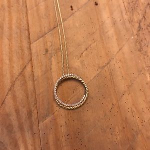 David Yurman Diamond 18k Gold Crossover Necklace